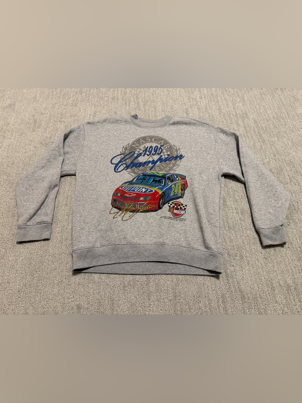 Hollister NASCAR Racing 1995 Champion Jeff Gordon Sweatshirt Gray Mens Size XL